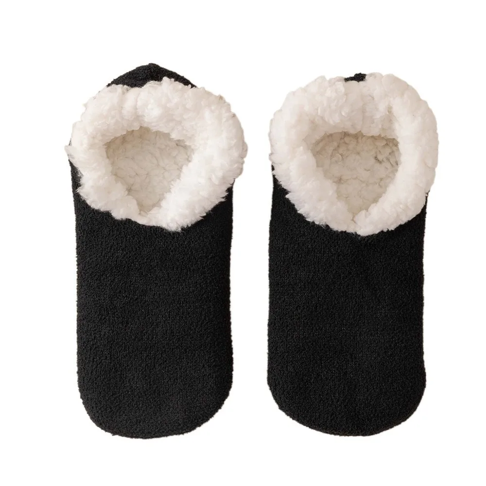 

Thickened Lamb's Wool Socks Solid Color Non-slip Bottom Sleeping Slipper Socks Shed-Resistant Cozy Winter Warm Sock