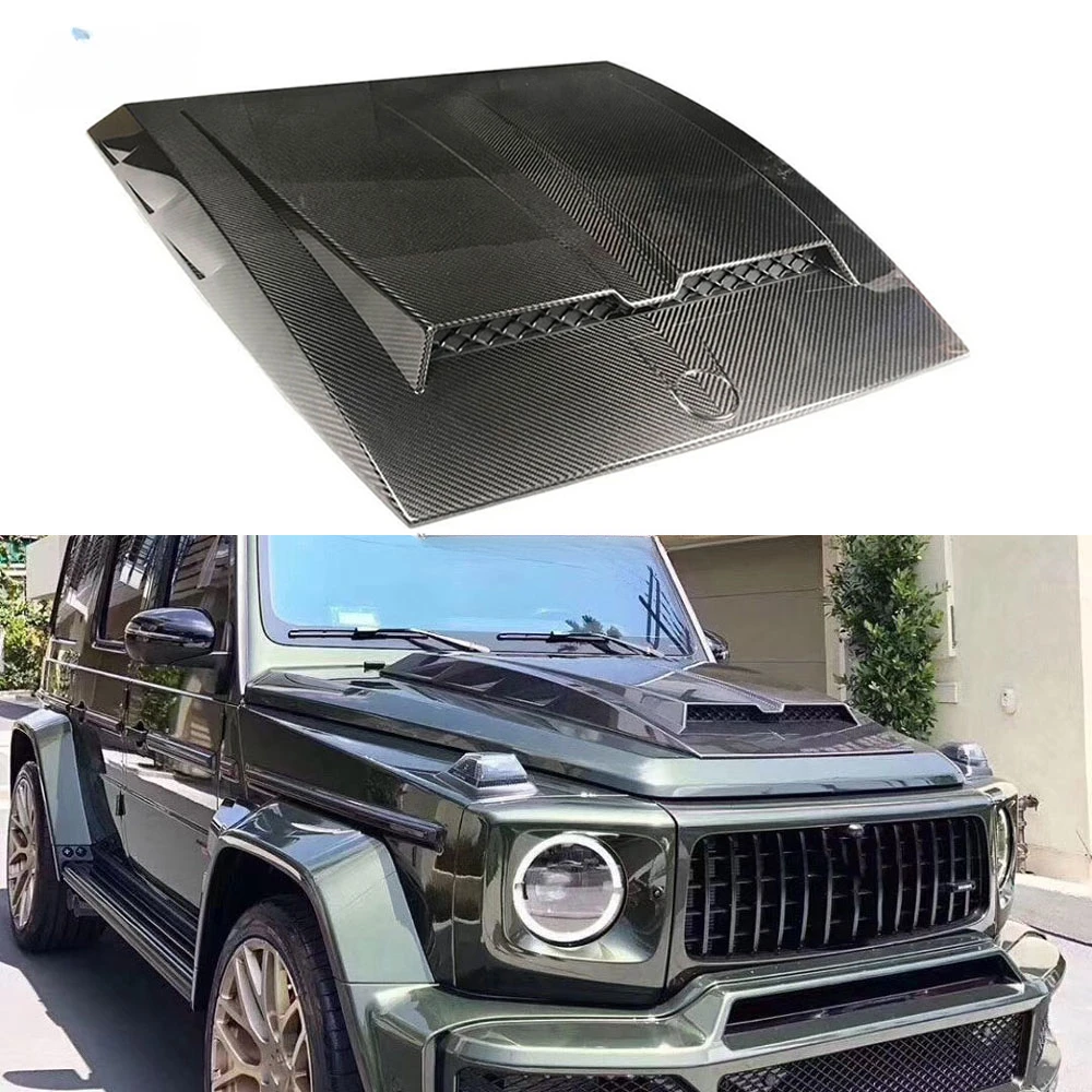 

Dry Carbon Fiber Front Engine Hood Vent Cover for Mercedes Benz G-CLASS W463 G500 G550 G55 G63 FRP Bonnet cover Car Styling