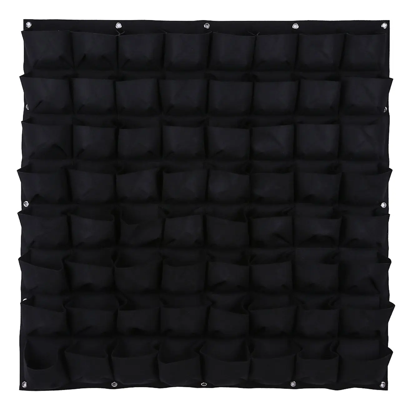 

64 Pockets Vertical Wall Garden Planter Plant Grow Bag for Flower Vegetable for Indoor/Outdoor (64 Pockets, Black)