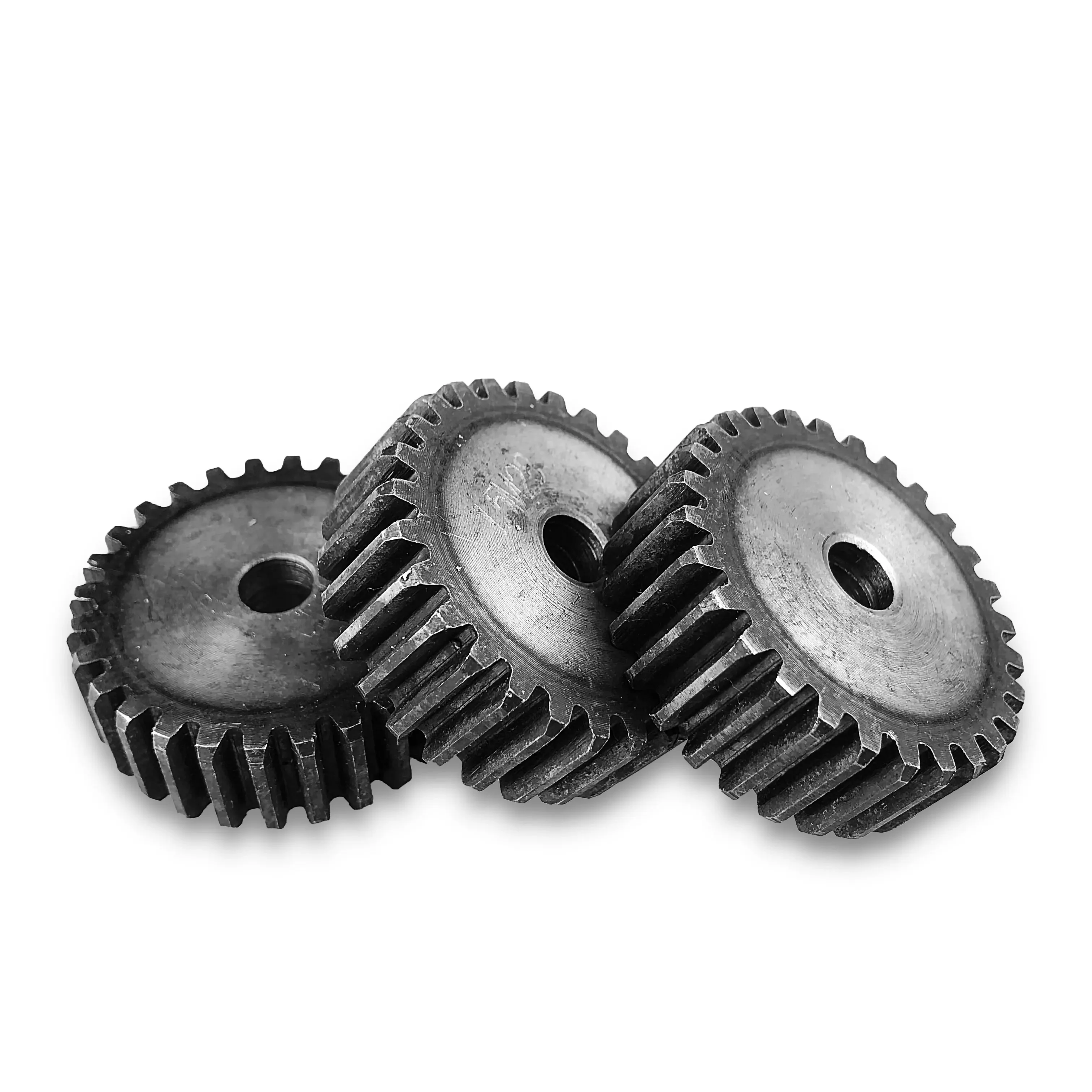 تروس مسطحة 1.5M-20T 21T 22T 23T 24T 25T 45 #   ارتفاع تروس أسطواني فولاذي 15 مم أسنان تبريد عالية التردد