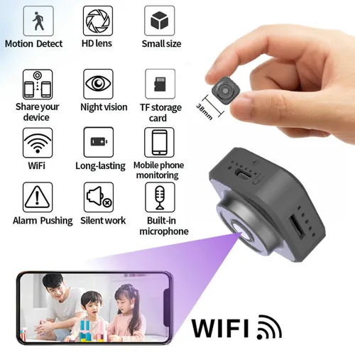 Imagen 1 del producto Minicámara de seguridad para el hogar, videocámara inalámbrica con Wifi, HD 1080P, detección de movimiento, IP, P2P, DVR, batería recargable