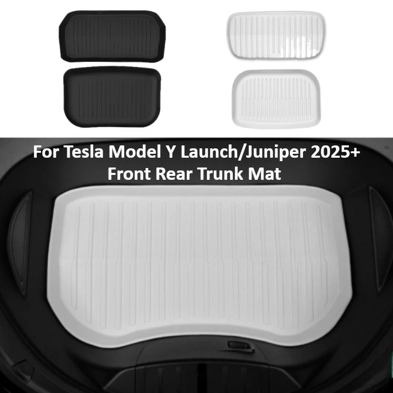 

For Tesla Model Y Launch/Juniper 2025+ Front Rear Trunk Mat Cushion TPE Upgrade Storage Box Pads Tray Floor Mat Car Accessories