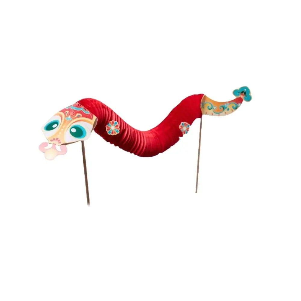 Chinese Tradition Lion Dance 2025 Jubilant Mini Snake Toy DIY Paper Snake Spring Festival Entertainment Paper Flower Folding