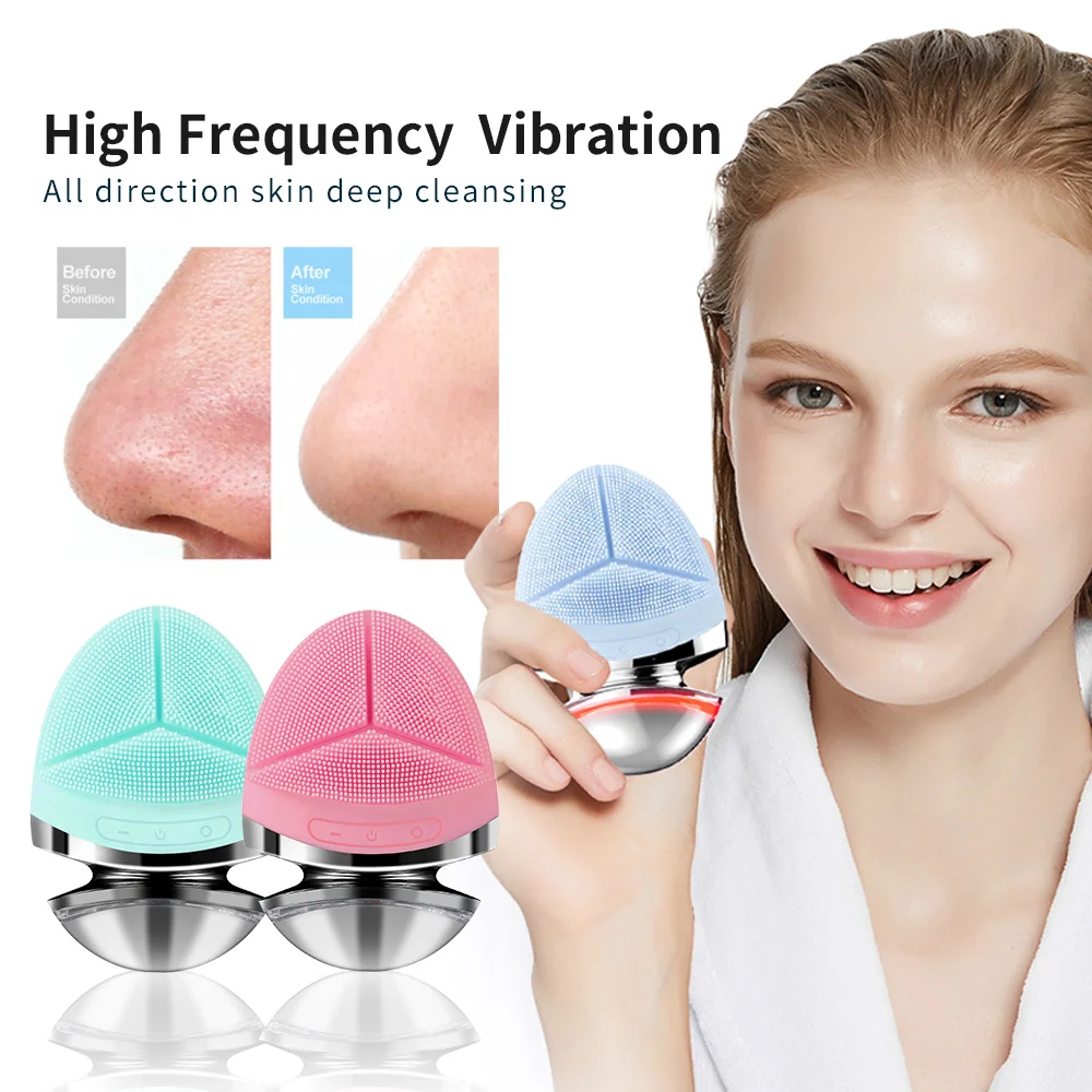 Silicone Facial Cleansing Brush Electric Face Clean Devices Facial Massager Skin Cleaner Sonic Vibration Deep Pore Cleaning Tool