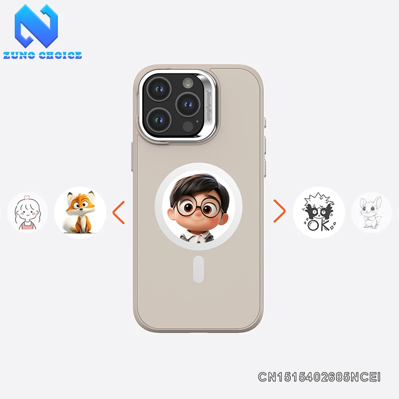 

Zuno E-ink Phone Case Masafe With Stand NFC Photos Display Wireless Transmission Mobilephone Case For iPhone 16 PRO Max Cover