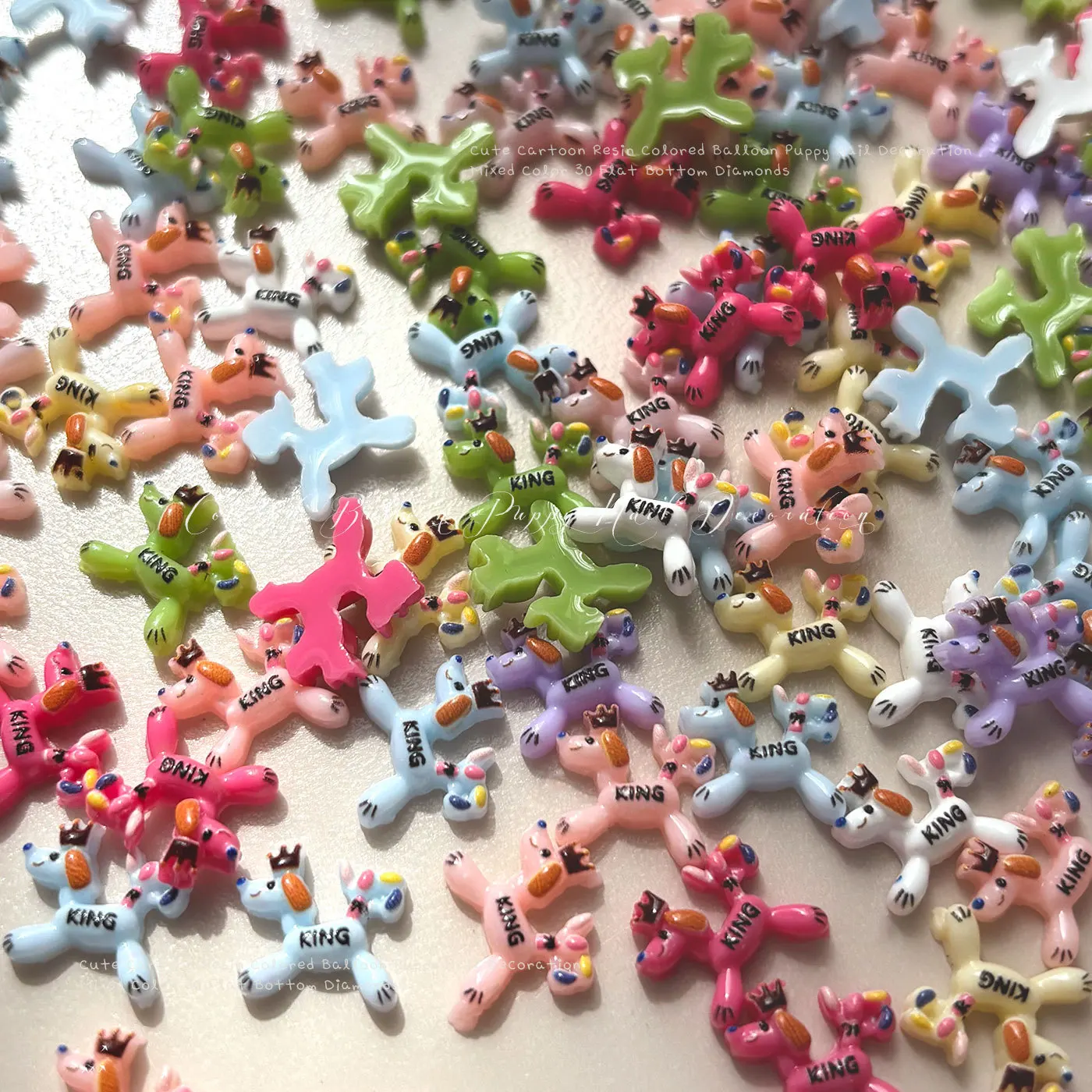 

Набор аксессуаров для когтей собак: 30/60/120 шт. разноцветных смоляных украшений в форме воздушных шаров, лимитированная серия Spring Limited Edition для ухода за когтями домашних животных ﻿