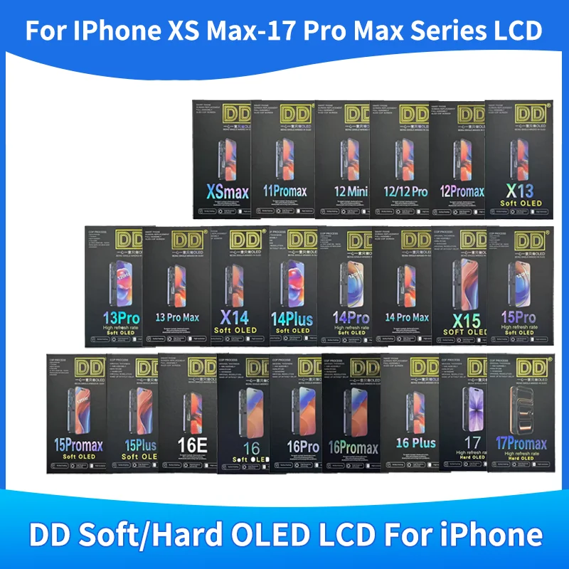 DD OLED Series Screen For iPhone 12 13 14 15 16 16e 17 Pro Max Plus Mini LCD Display Touch Screen Digitizer Assembly