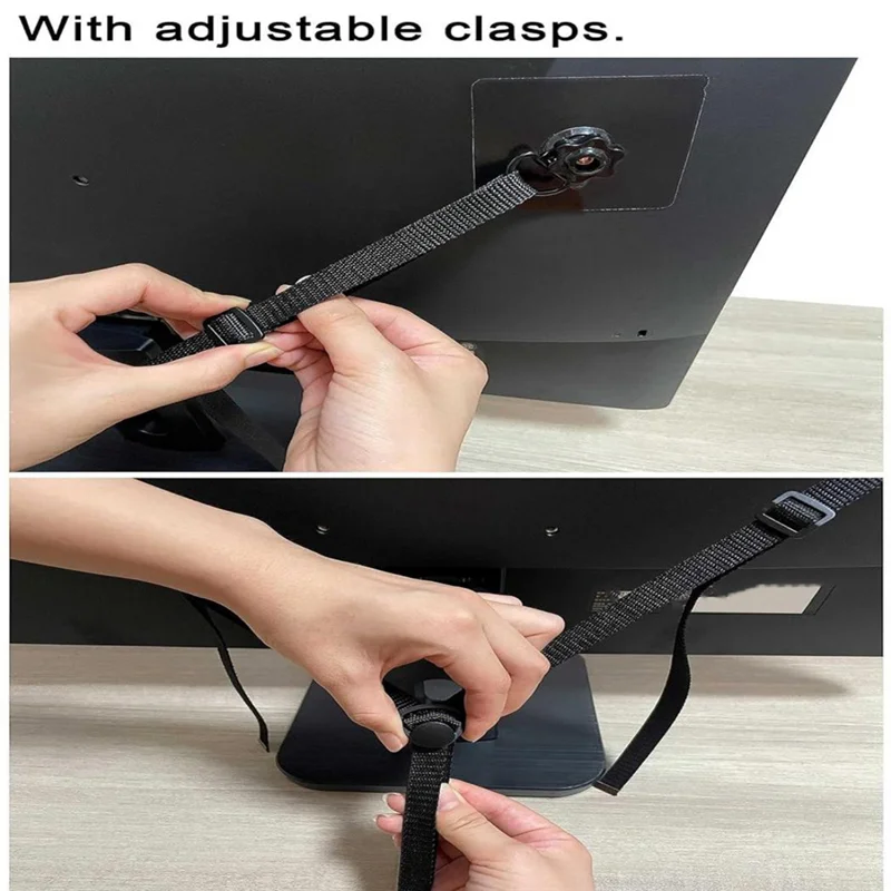 أحزمة أمان للتلفزيون قابلة للتعديل B52C، مثبتات أثاث مضادة للحفر مضادة للطرف لتدقيق الطفل، شاشات مسطحة مثبتة على الحائط #2