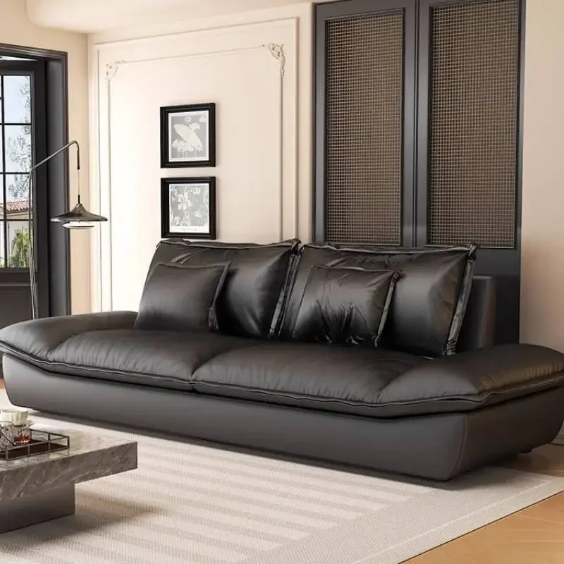 Black Italian Living Room Sofas Designer High Luxury Modern Sofa Living Room Compressed Lazy Banken Woonkamer Furniture For Home