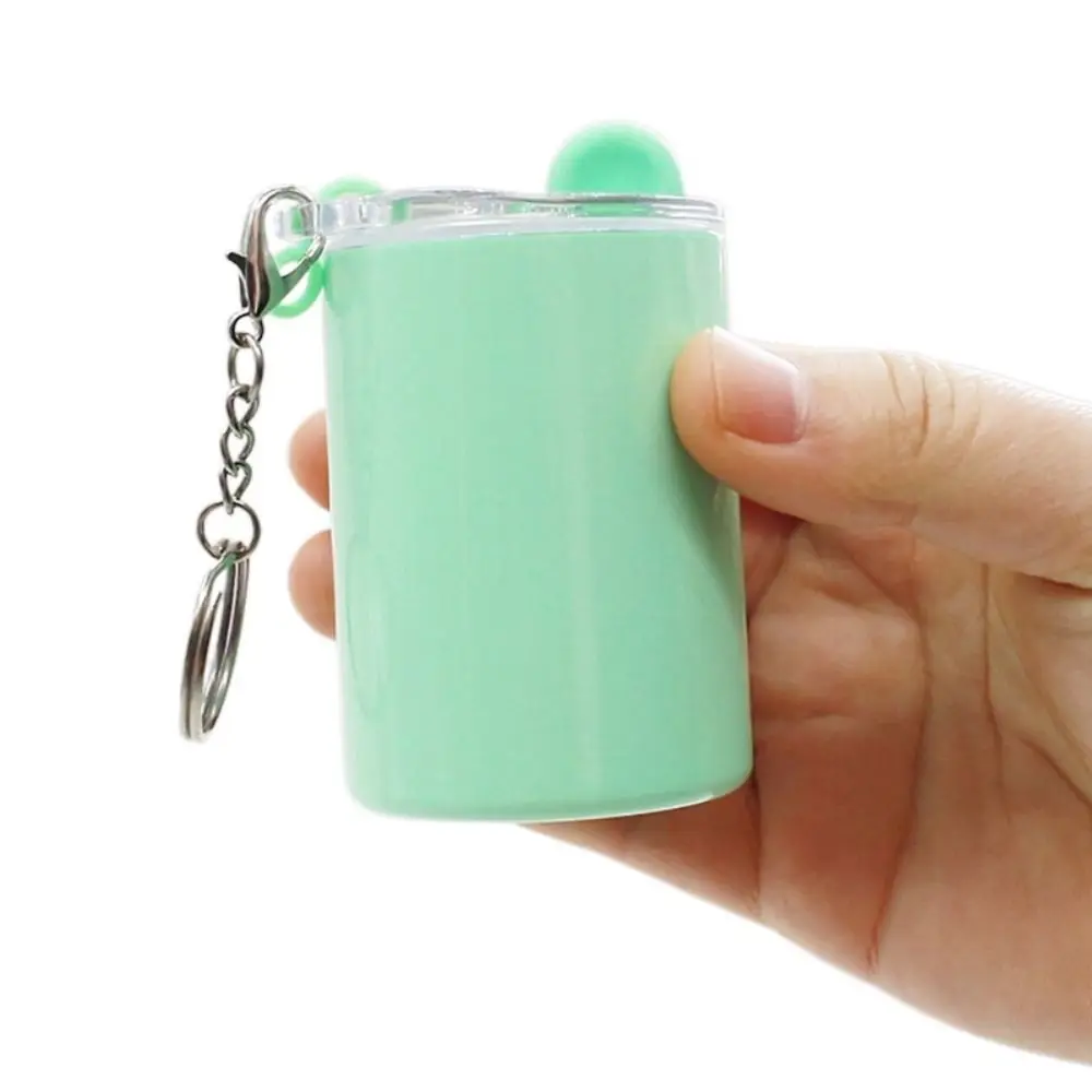 Stainless Steel Water Cup Keychain Mini Tumbler Shot Glass Straw Cup Keyring Decoration Leak-proof Drinking Cup Pendant