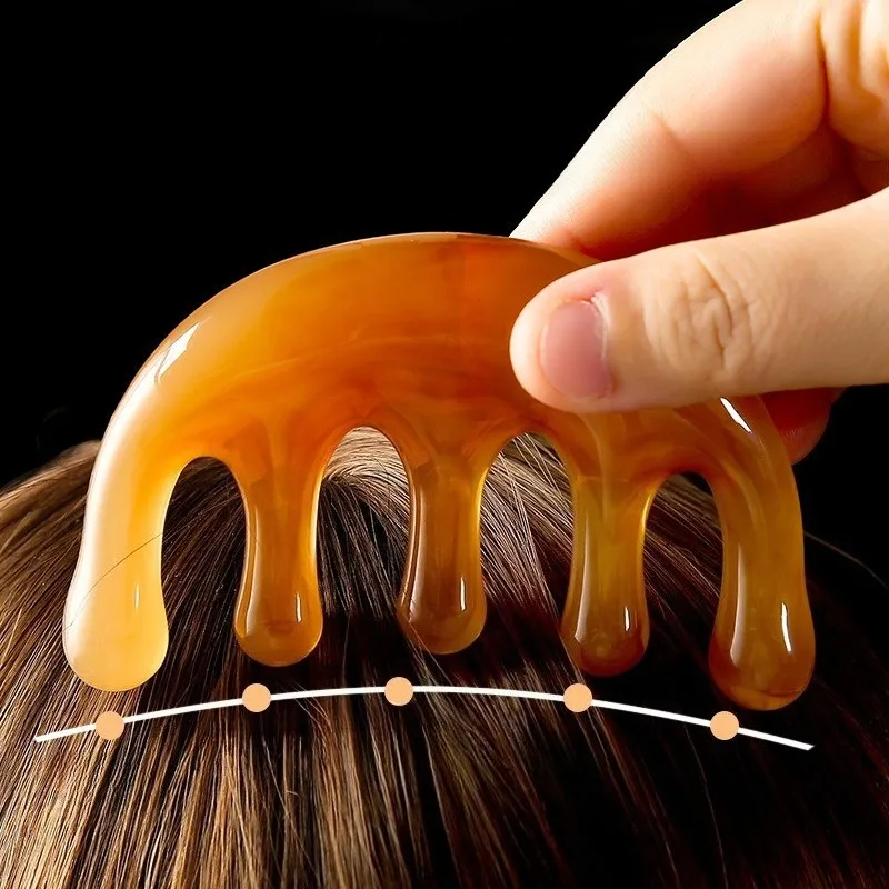 

Массажная расческа с широкими зубьями для лица, головы, тела, инструмент для гуаша, ручной массажер для меридианов, для расслабления