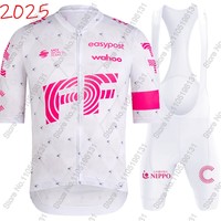 White EFFUL Team 2025 Cycling Jersey Set Men Summer Pink Clothing Road Bike Shirts Suit Bicycle bib Shorts MTB Maillot