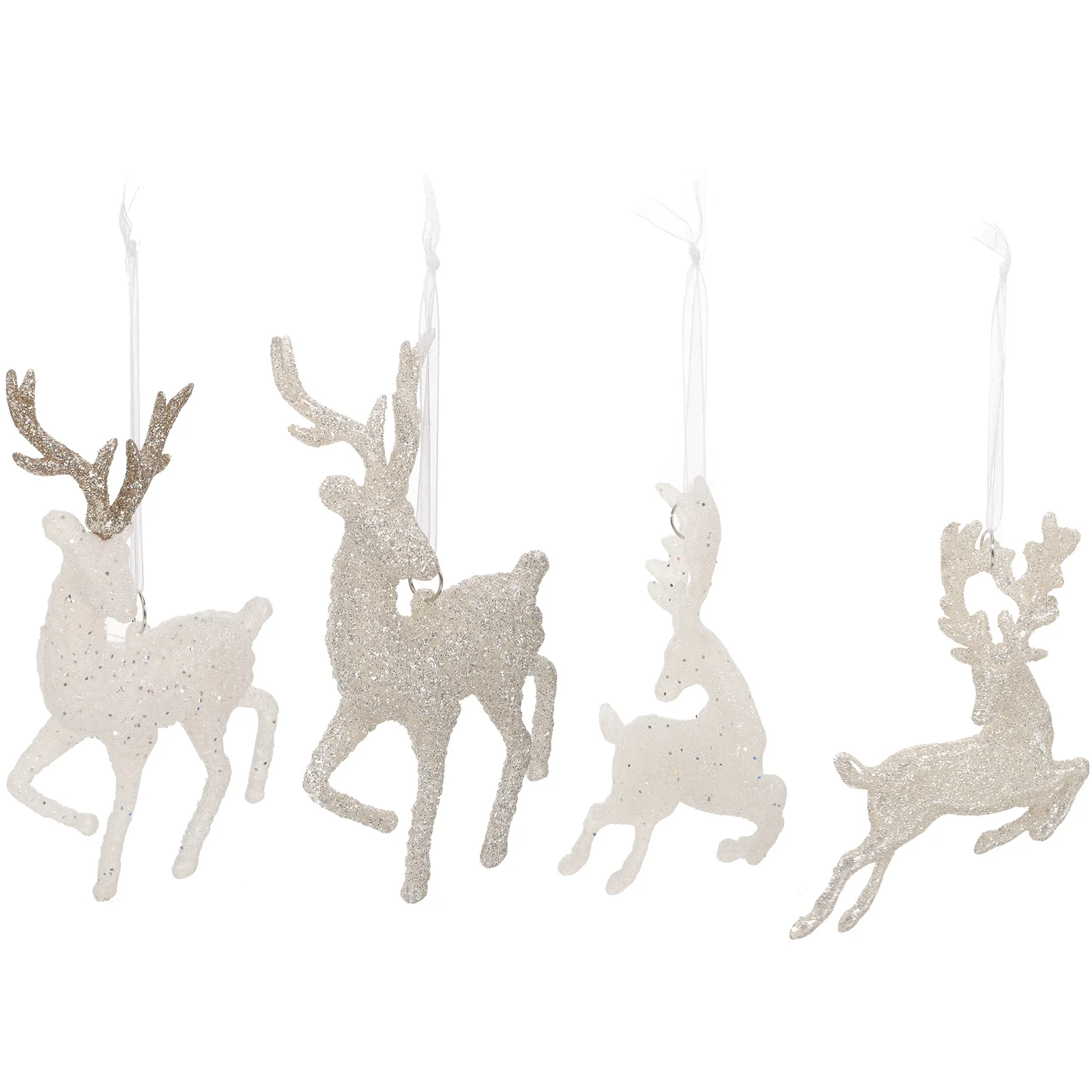

4pcs Christmas Tree Pendant Elk Hanging Ornaments Sparkling Deer Shaped Decor For Holiday Party Xmas Tree Adorn Festival
