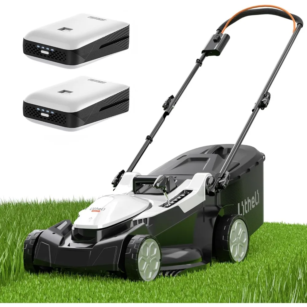 

Litheli 40V (2 x 20V) 16" Electric Lawn Mower Cordless, Brushless Lawnmower with 6-Height Adjust, Portable & Lightweight Push Ba