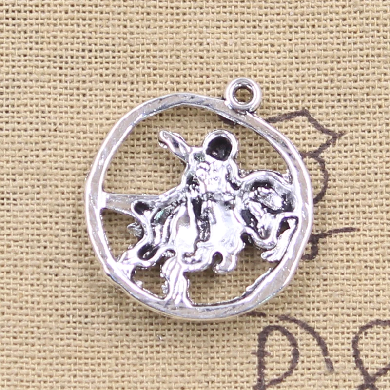 6pcs Charms Dinosaur Rider 28x25mm Tibetan Silver Color Pendants DIY Antique Making Handmade DIY Findings Crafts Jewelry