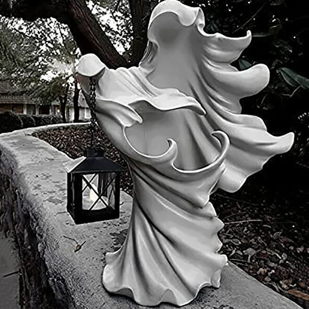 

Handcrafted Specter Witch Messenger Halloween Lantern Statue Perfect Addition to Any Halloween Decor Unique and Beautiful Design