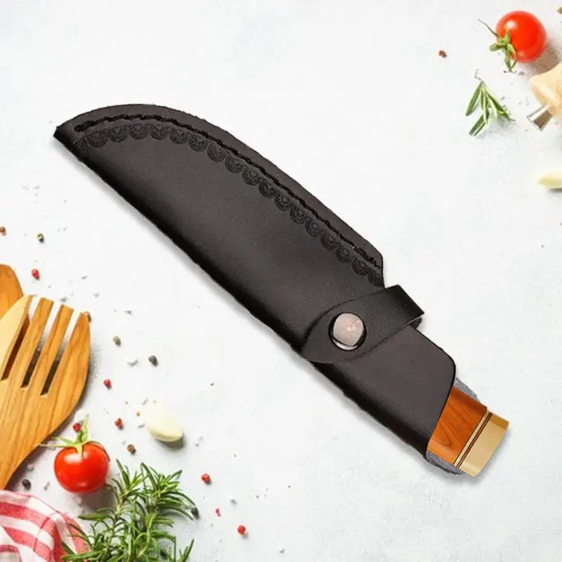 Knife Protective Cover Leather Sheath Belt Knife Sheath With Waist Belt Buckle Pocket Multi-function Tool