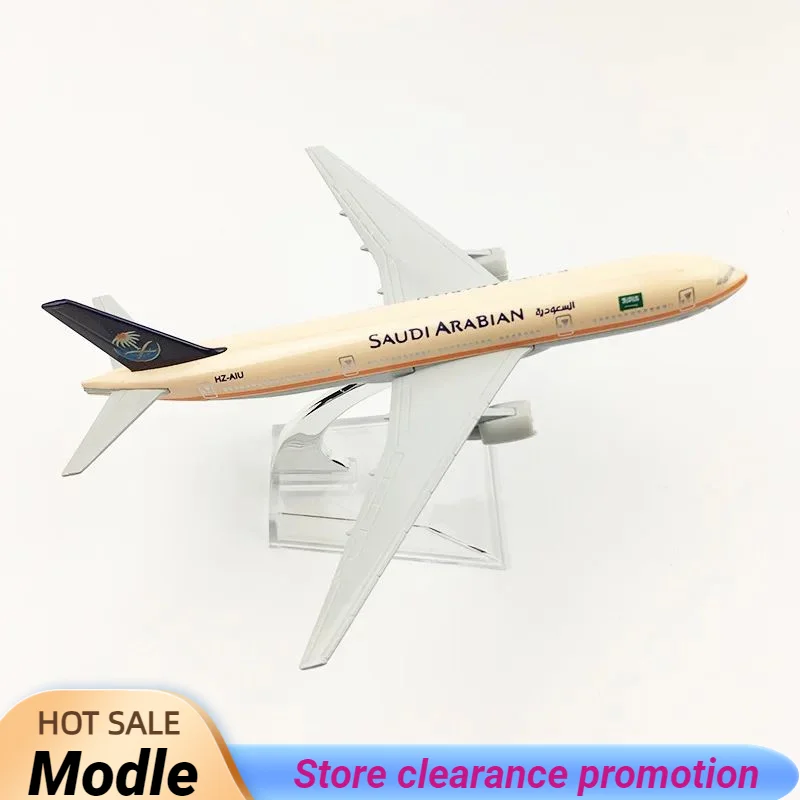 16CM Alloy aircraft model Saudi Airlines Boeing777 Diecast Aviation Plane Collectible Miniature Toys for Boys Dropshipping