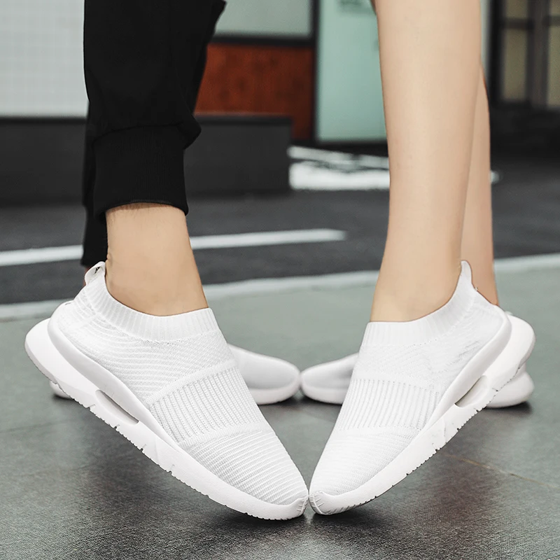 Baskets de jogging rétro pour hommes et femmes, chaussures de marche à enfiler, mocassins décontractés, respirant, personnes âgées, extérieur, intérieur, baume, amorti