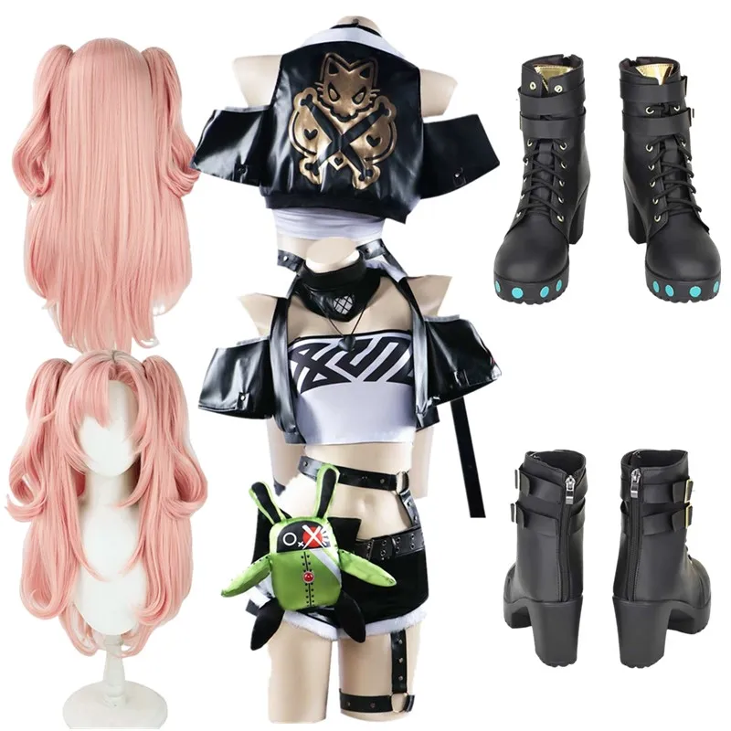 Zenless Game Zone Null Fantasie Nicole Demara Cosplay Kostüm Frauen Perücken Schuhe Stiefel Outfits Halloween Karneval Party Anzug