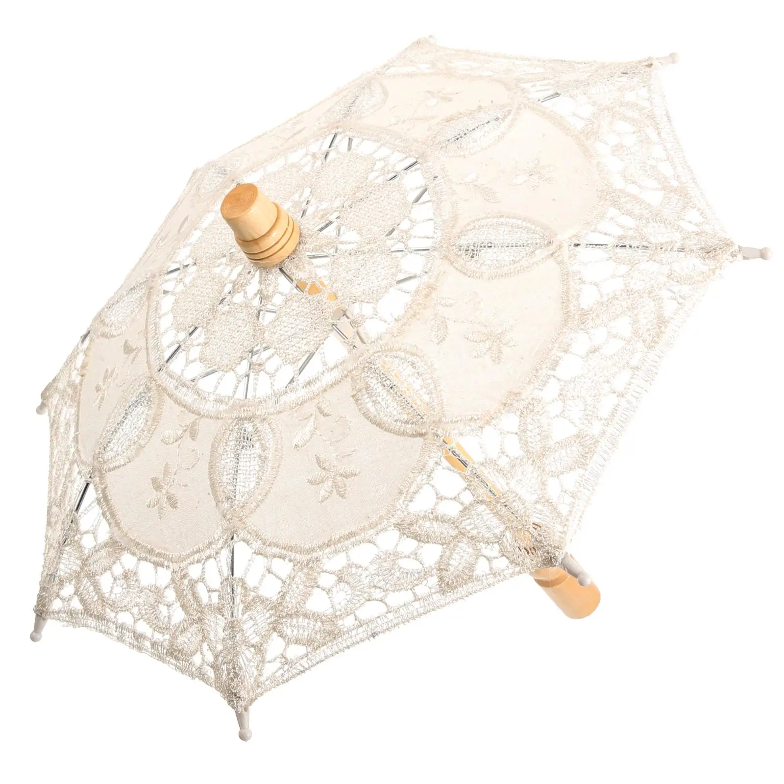 

Lace Umbrella White Ivory Wedding Bridal Photography Props Decorations 26cm Handle 29cm Diameter Parasol Vintage