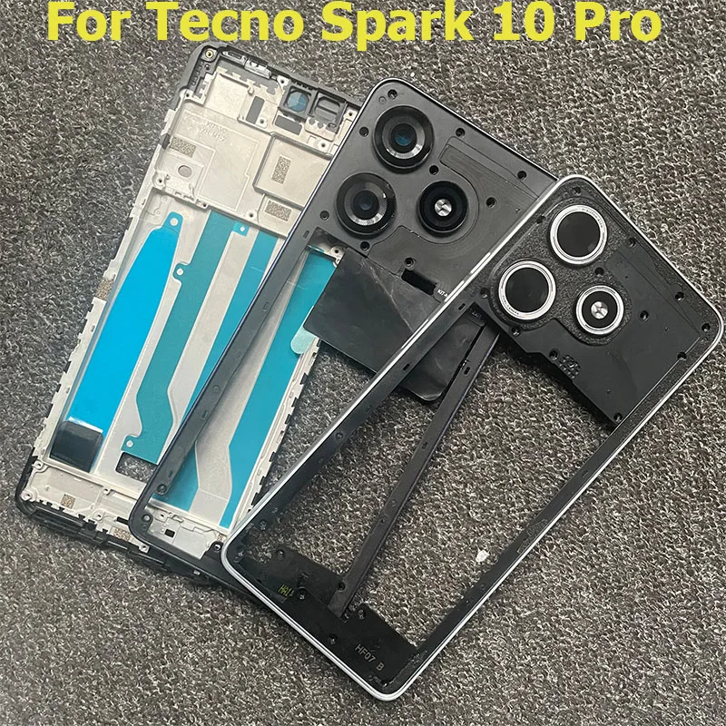 For Tecno Spark 10 Pro LCD Frame Middle Frame Bezel Housing Replacement Parts Front Frame