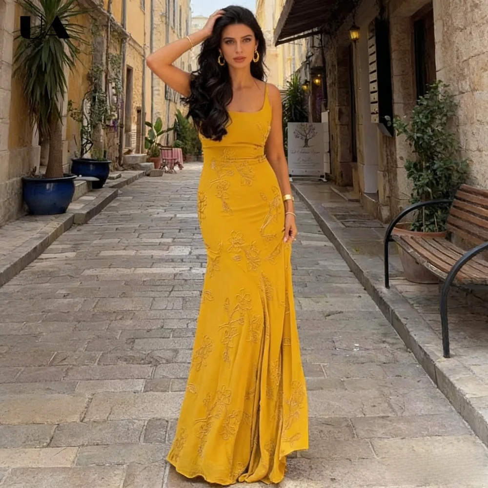 

Fashionable Mermaid Beading Maxi Dress with Spaghetti Strap, Elegant U-neck Long Dress for Woman, Trendy Sleeveless Party Dress