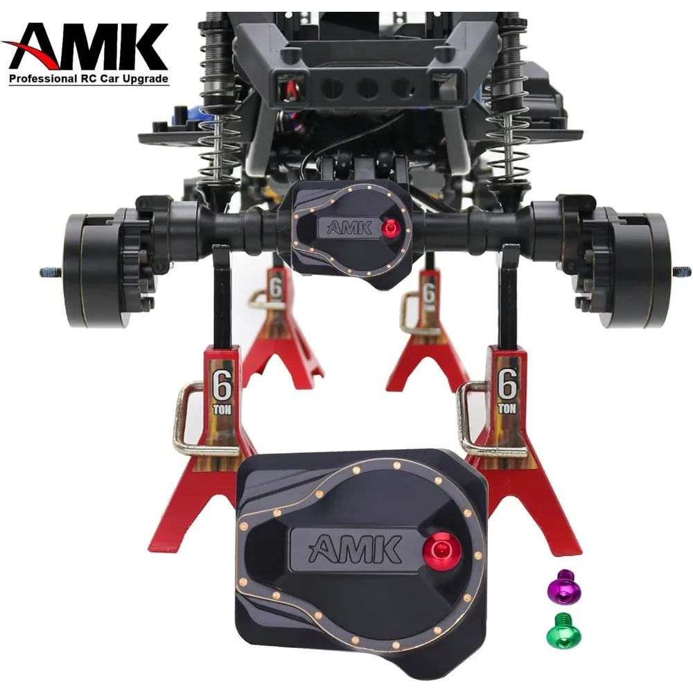 AMK TRX4 Portal Axle Housing Brass Diff Cover with Oiling Hole, Front and Rear Axle Housing Covers for 1/10 RC Crawler Car TRX4