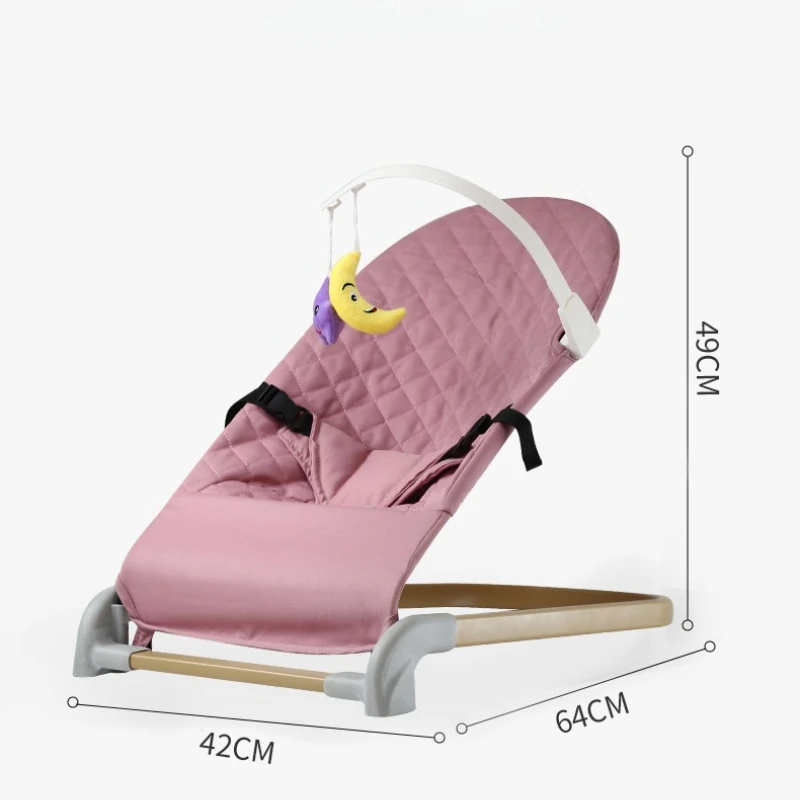 Baby Rocking Chair Adjustable Seat Baby Sleeping Safety Cradle Foldable Swing Chair with 3 Recline Positions Bouncer for Infants