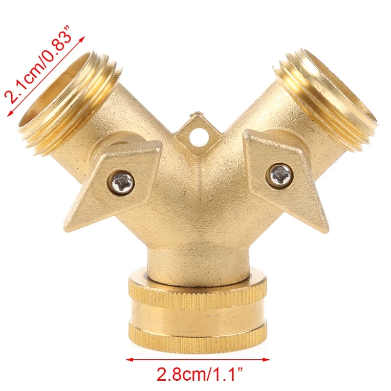 Brass Manifold 3/4" Tap Splitter Brass Manifold Double-Way Y Water Separator