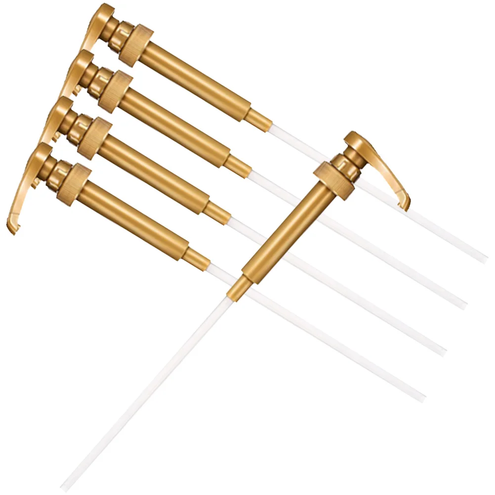 

5 Pcs Syrup Pump Plastic Dispenser Automatic for Coffee Bottle Golden Dispensers Travel