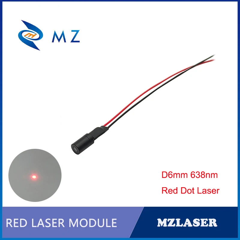 

Red Dot Laser Diode Module Hot Selling Compact Adjustable Focus D6mm 638nm 10mw 3-5V With PD Industrial Grade Machine Dot Laser