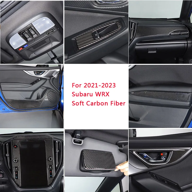

For 2020-23 Subaru WRX soft carbon fiber car door anti-kick panel central control panel stickers inside and outside accessories
