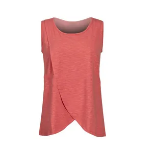 Mulheres grávidas manga curta tops de enfermagem, botão lateral, gola redonda, T monocromática para amamentação, maternidade, verão 12 principais vendas blusa pra gravida - №12