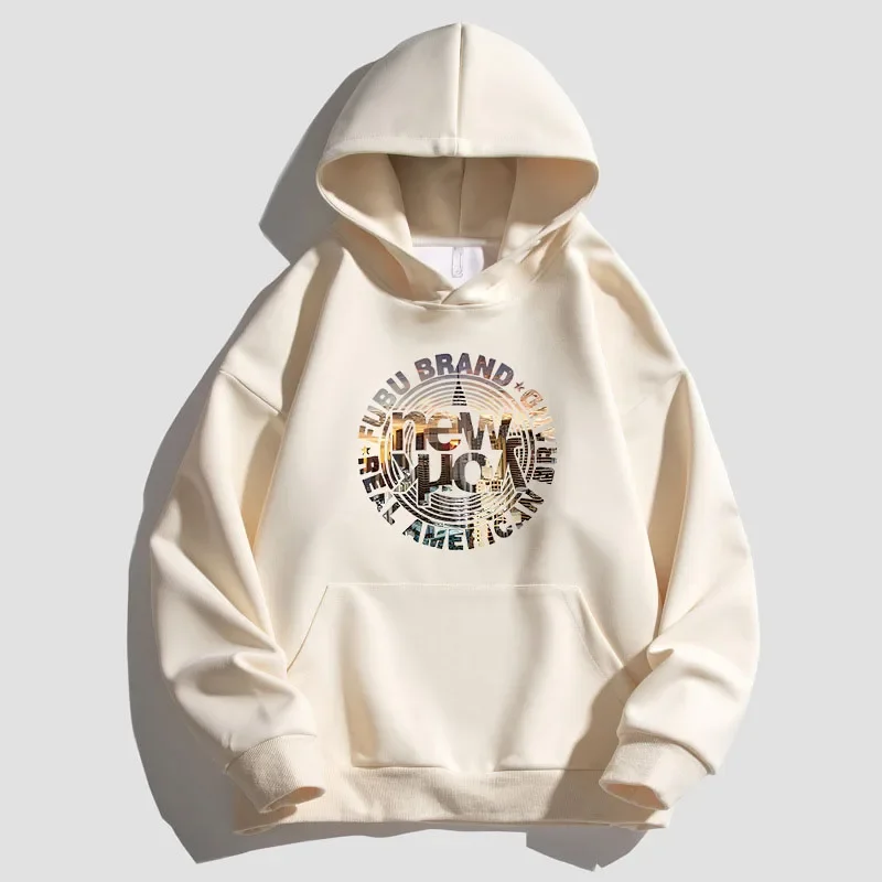 

Men's Hooded Sweater Women's Cotton High Quality Large Hoodie Autumn American City Print Top Harajuku High Street Men's Clothing