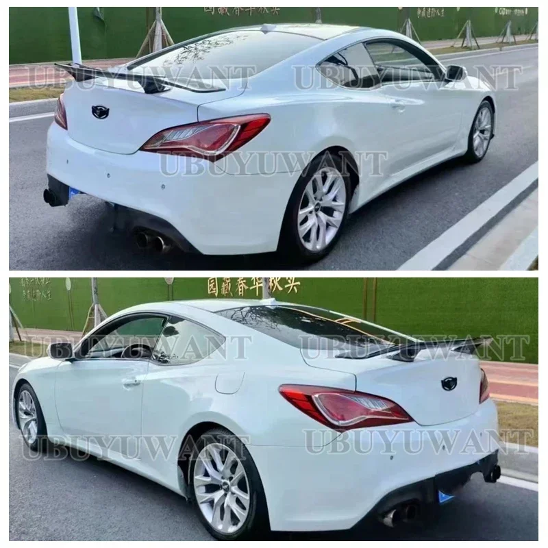 Use For Hyundai Tiburon Genesis Coupe 2009-2012 Spoiler ABS Plastic Carbon Fiber Look Rear Wing Body Kit Accessories