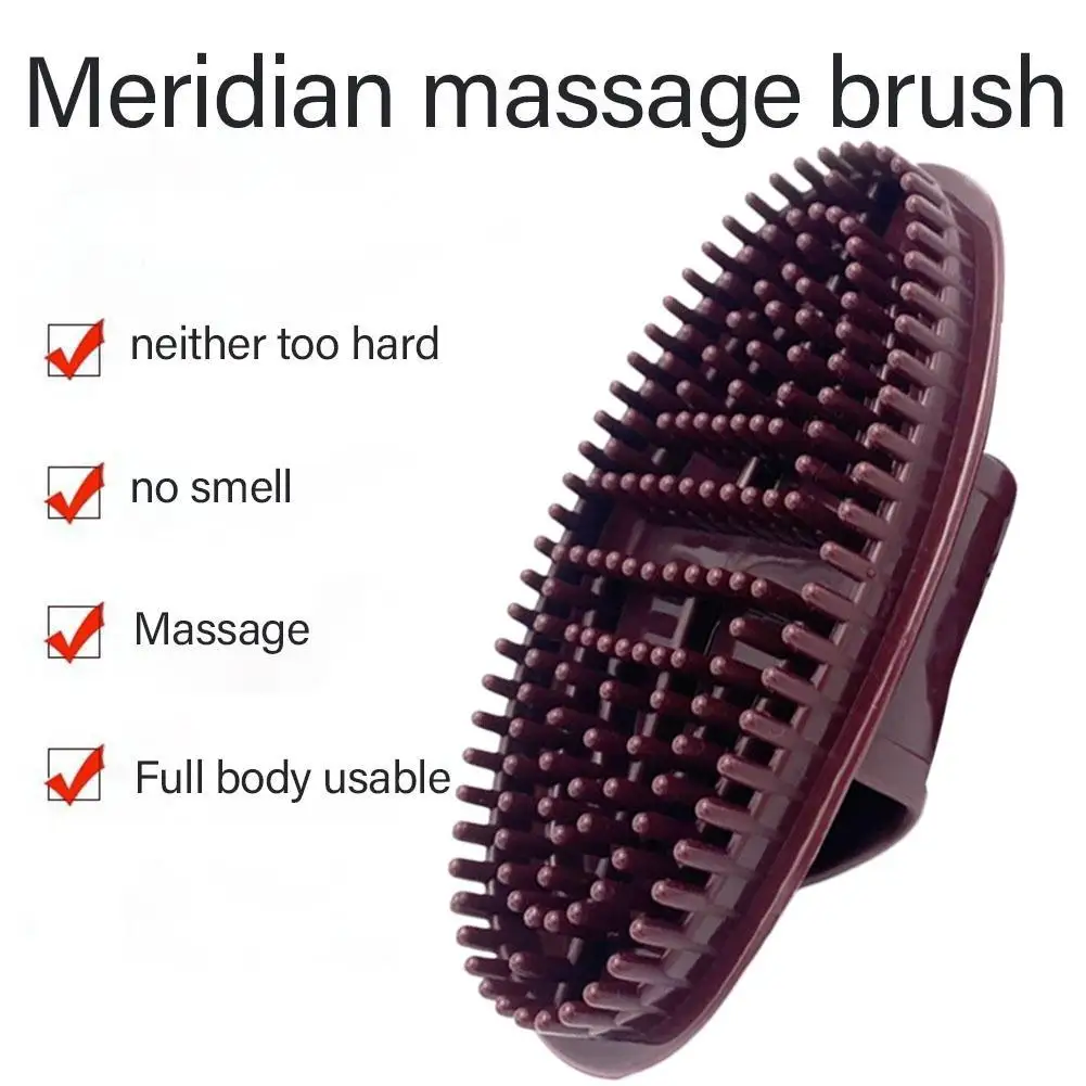 Meridian Massage Brush Ergonomic Design Acupressure Stimulation Blood Circulation Relief Full Body Care Soft Brush Head for Home