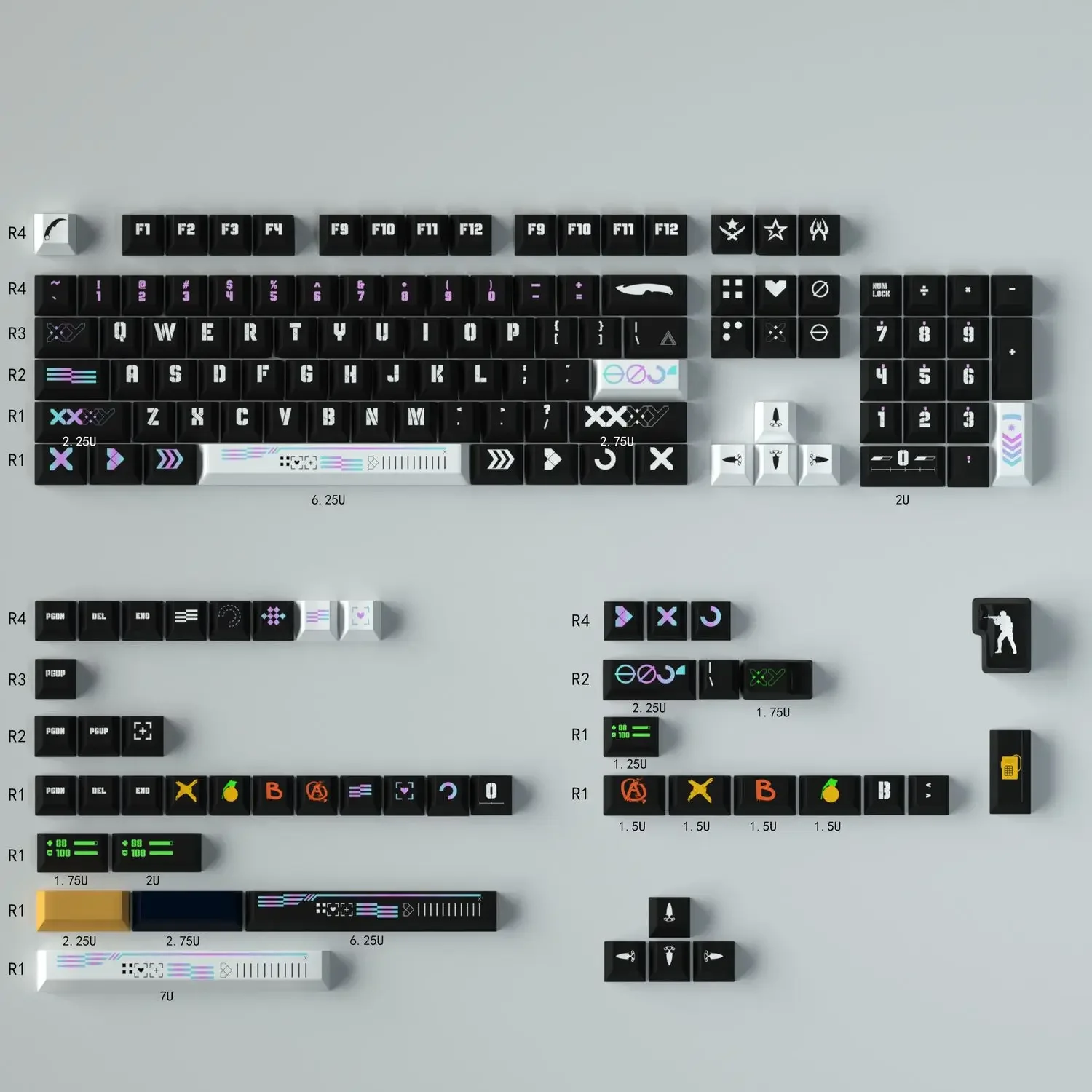 

Printed mechanical keyboard full set of keycaps 152 keys PBT sublimation original height