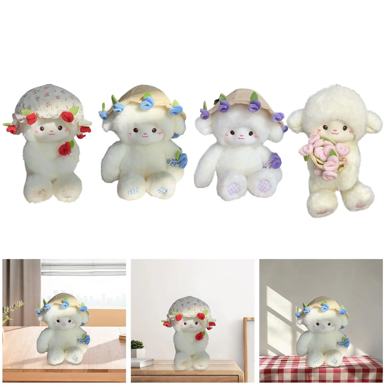 

Sheep Plush Toy Little Sheep Doll Cute Plush Toy Animal Doll Girls Baby Stuffed Doll for Collectible Living Room Birthday Gift