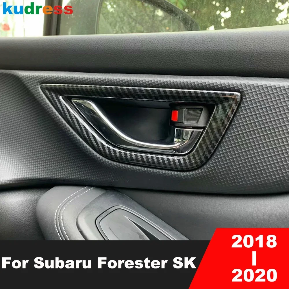 

Автомобильная внутренняя дверная ручка, накладка на чашу для Subaru Forester SK 2018 2019 2020, аксессуары для внутреннего молдинга из углеродного волокна