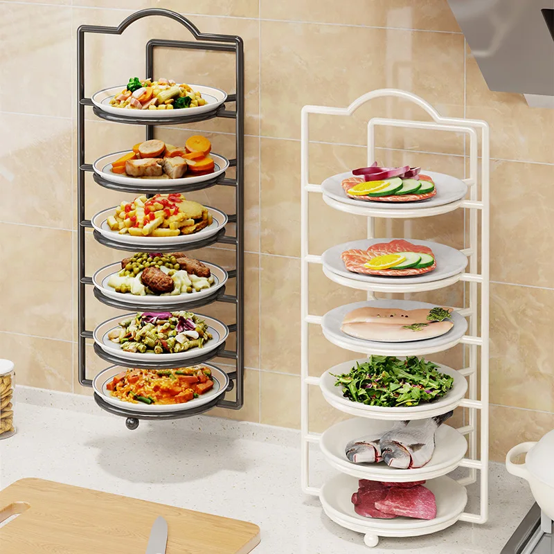 AOLIVIYA Floor Multi-Layer Trolley Shelf Kitchen Household Storage Rack For Hot Pot Veggie Plate Prep Stand Cart Unit Bin