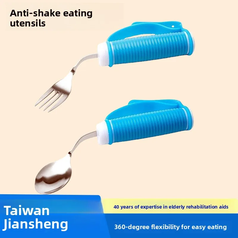 

ly Aid Dining Set Stainl Steel Knife Fork Spoon Anti- ake Thiened Handle Cutlery Set for Easy Meal Consumption