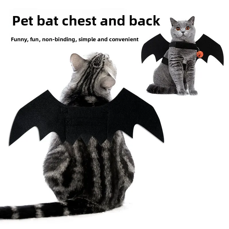 

Halloween Cute Pet Clothes Bat Wings Bell Style Transformation Clothes Cosplay Cat Dog Halloween Party for Pet Supplies