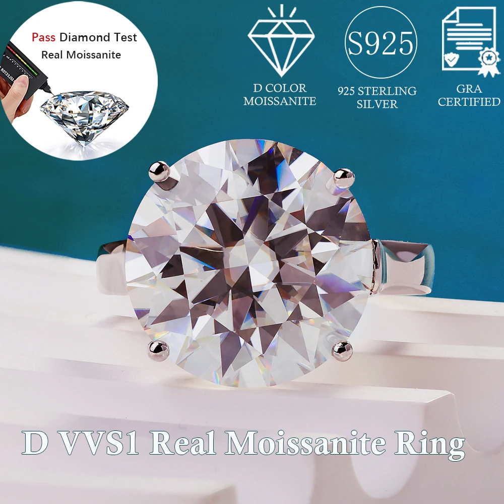 MUXIFC 20 ct Luxus Moissanit Ehering D Farbe Labor Diamant Verlobungsring 925 Sterling Silber Edlen Schmuck GRA Zertifikat
