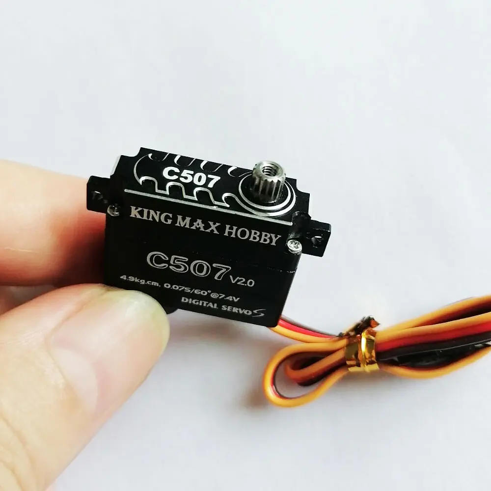 Kingmax-C507 V2.0 Digital Servo Aço Engrenagens para RC Avião, Aeronaves, Planador Sailplane, CNC fino, 9g, 4,9 kg