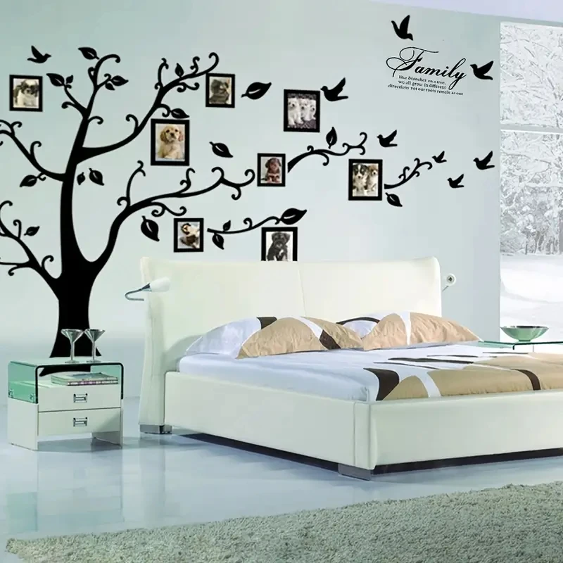 Big Size Wall Sticker,Family Tree Wall Decal With Photo Frames,Room Decor,Home Decor,Scene Decor