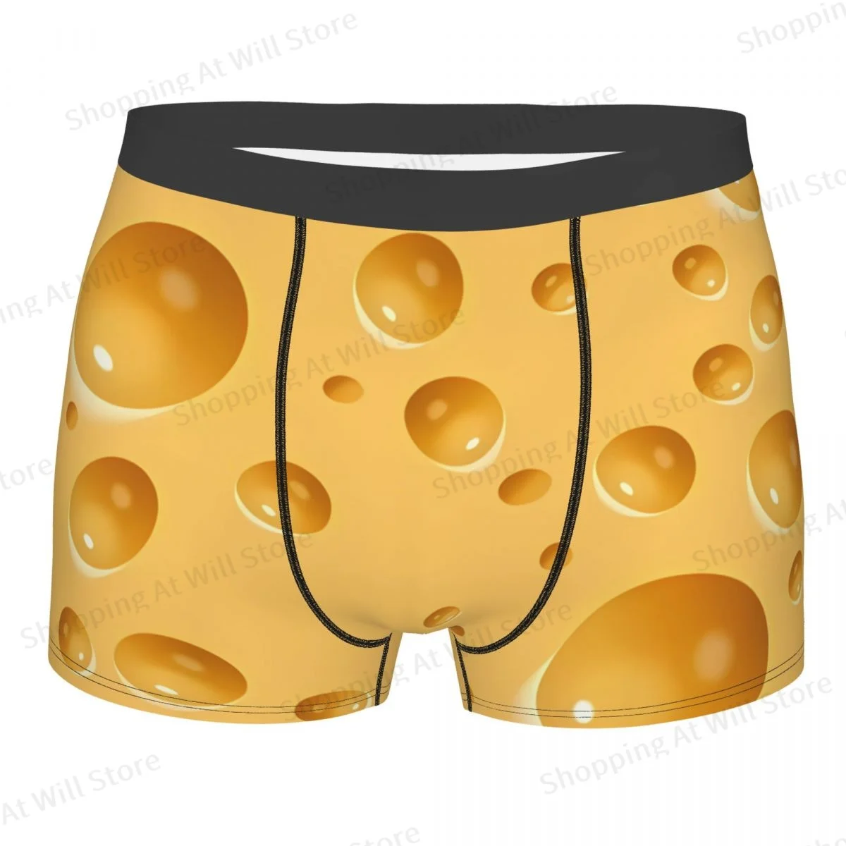 Yellow Cheese Men Boxer Briefs Highly Breathable Underpants Top Quality Print Shorts Birthday Gifts