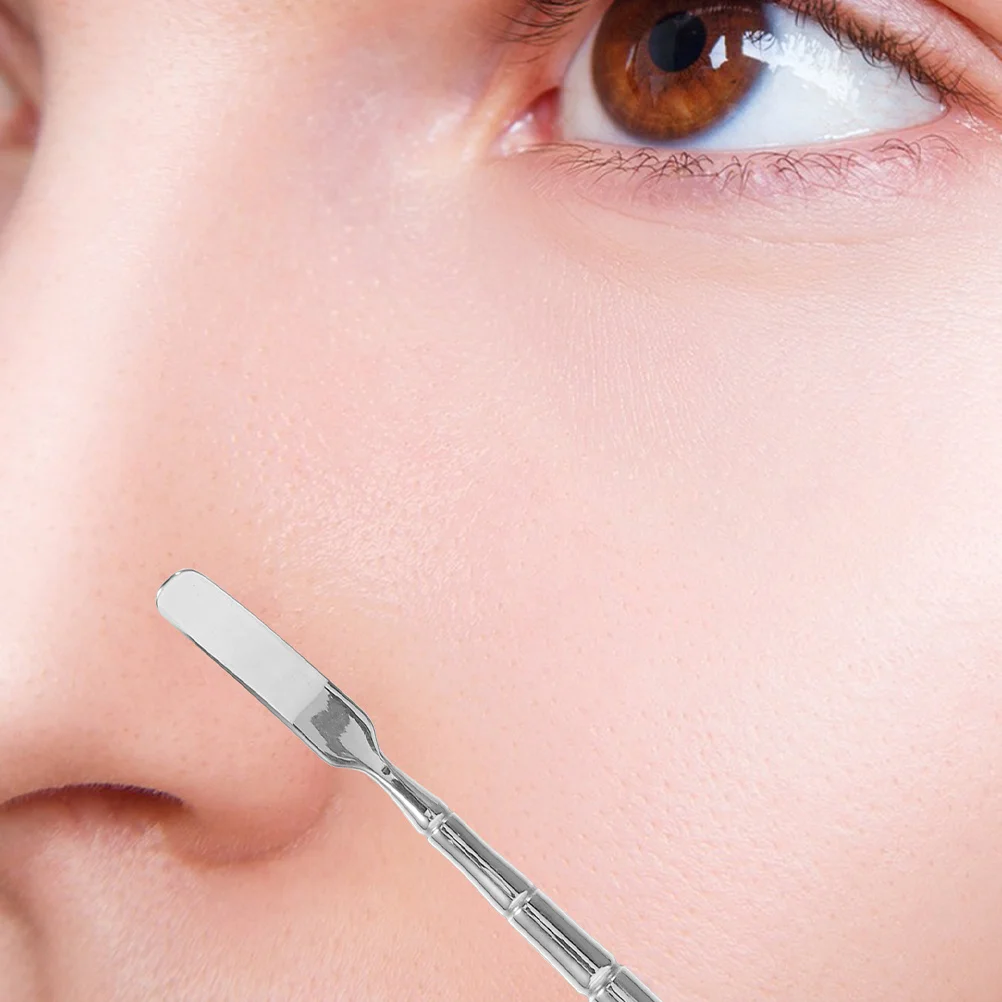 Ferramenta de cravo de duas cabeças, aço inoxidável, varinha facial precisa, raspador de espinhas, limpador facial, ferramenta de extração, purificador de pele