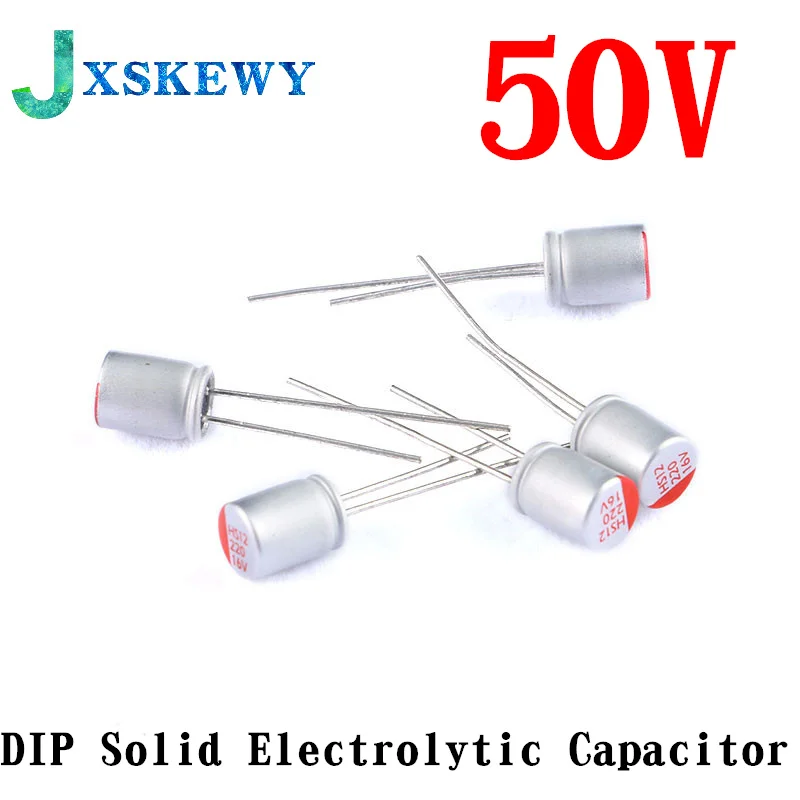 10Pcs/lot DIP Solid Electrolytic Capacitor 50V 4.7UF 10UF 22UF 33UF 47UF 68UF 100UF 220UF 330UF 470UF