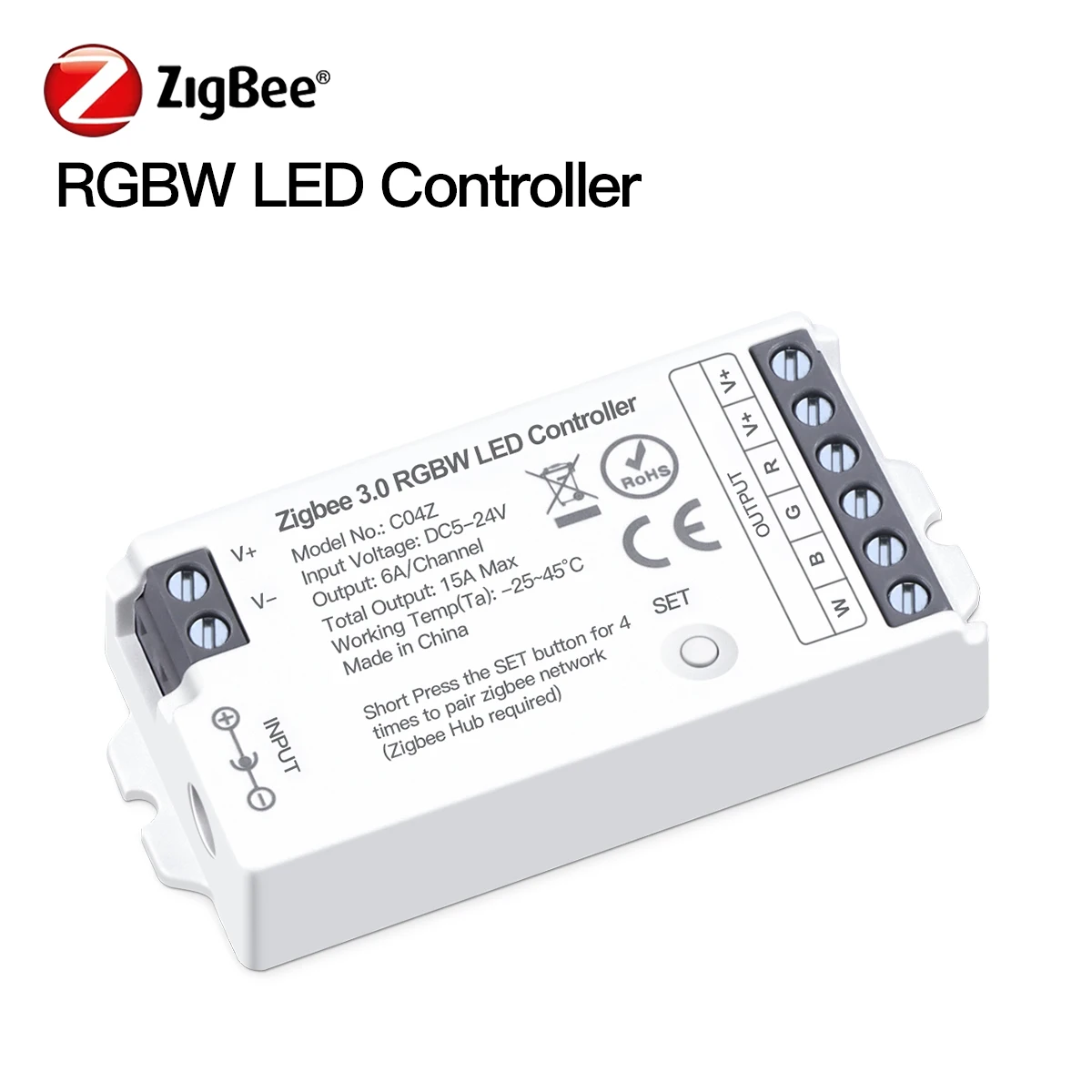 Zigbee 3.0 Smart Home RGB-LED-Controller, WLAN-Schalter für 5050/2835 Neon COB LED-Banddimmer, dimmbarer RGBCCT LED-Streifen-Controller